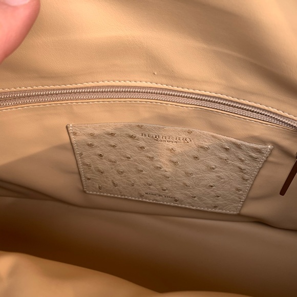 Burberry London ostrich tote handbag cream beige - Picture 9 of 10